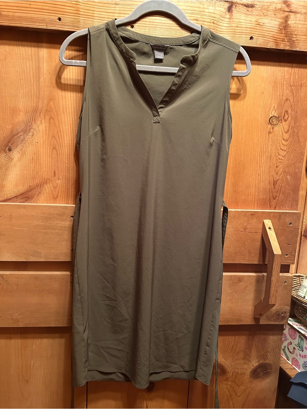 Eddie Bauer Sleeveless Olive Green Shift Dress